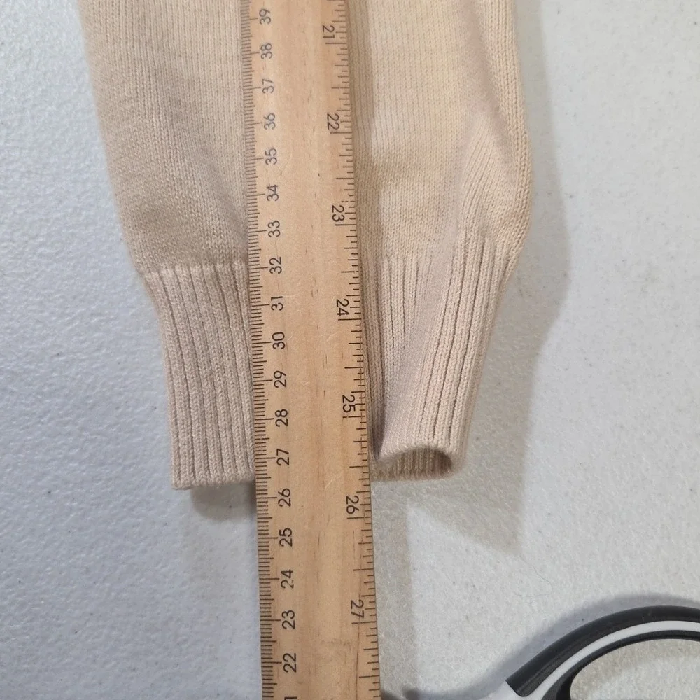 G.H. Bass & Co Men's Sweater XL‎ Beige Tan Cotton Blend Long Sleeve Crewneck...